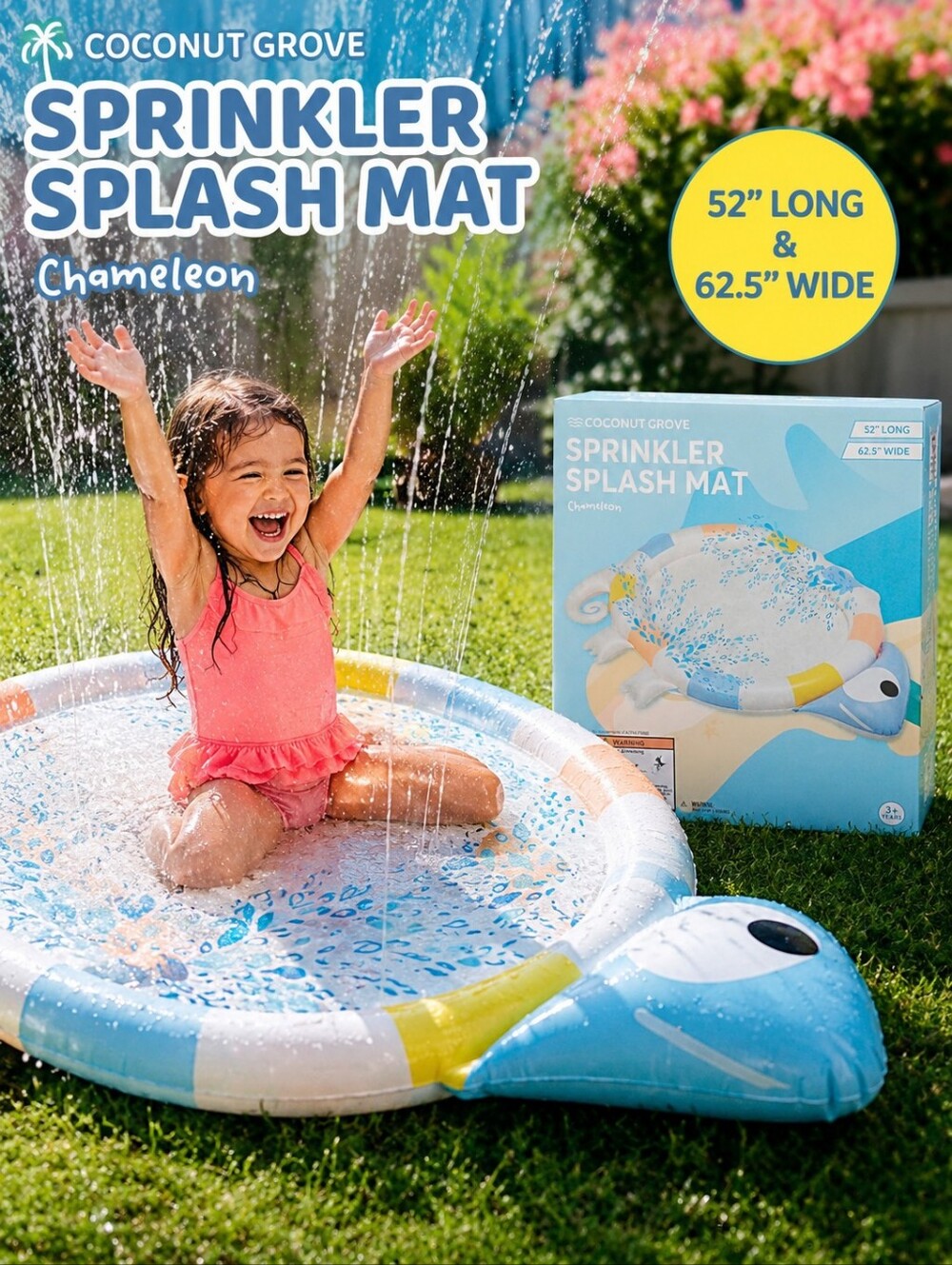 Coconut Grove Chameleon Sprinkler Splash Mat